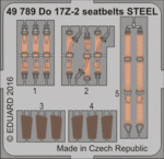 [사전 예약] 49789 1/48 Do 17Z-2 seatbelts STEEL ICM