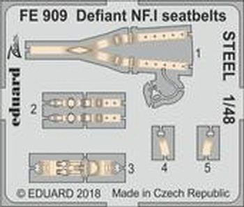 FE909 1/48 Defiant NF.I seatbelts STEEL 1/48 AIRFIX
