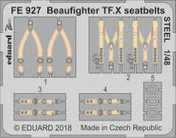FE927 1/48 Beaufighter TF.X seatbelts STEEL 1/48 REVELL