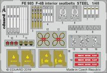 [사전 예약] FE983 1/48 F-4B interior seatbelts STEEL 1/48 ACADEMY
