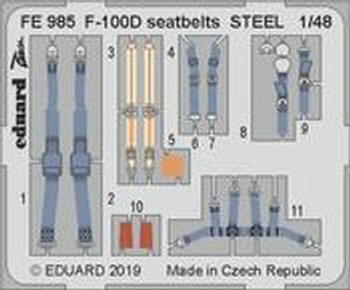 [사전 예약] FE985 1/48 F-100D seatbelts STEEL 1/48 TRUMPETER