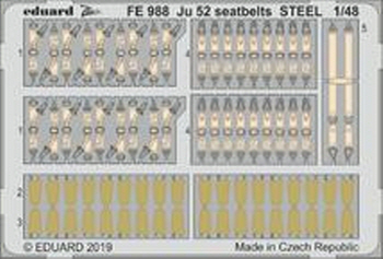 FE988 1/48 Ju 52 seatbelts STEEL 1/48 REVELL