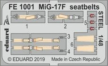 FE1001 1/48 MiG-17F seatbelts STEEL 1/48 HOBBY BOSS