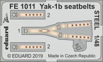 FE1011 1/48 Yak-1b seatbelts STEEL 1/48 ZVEZDA