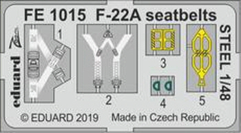 FE1015 1/48 F-22A seatbelts STEEL 1/48 HASEGAWA