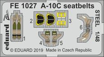 FE1027 1/48 A-10C seatbelts STEEL 1/48 ITALERI