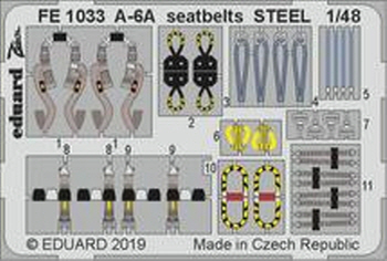 FE1033 1/48 A-6A seatbelts STEEL 1/48 HOBBY BOSS