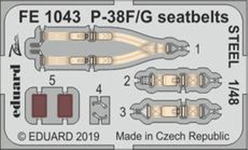 FE1043 1/48 P-38F/G seatbelts STEEL 1/48 TAMIYA