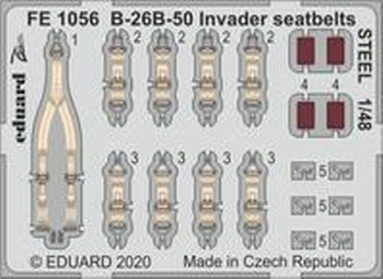 FE1056 1/48 B-26B-50 Invader seatbelts STEEL 1/48 ICM