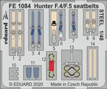 FE1084 1/48 Hunter F.4/F.5 seatbelts STEEL 1/48 AIRFIX