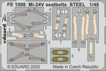 [사전 예약] FE1098 1/48 Mi-24V seatbelts STEEL 1/48 ZVEZDA