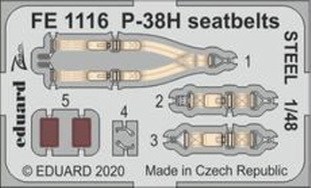 FE1116 1/48 P-38H seatbelts STEEL 1/48 TAMIYA