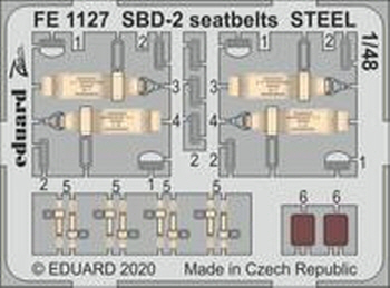 FE1127 1/48 SBD-2 seatbelts STEEL 1/48 ACADEMY