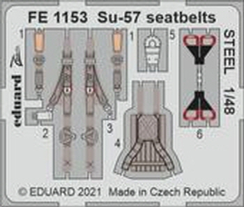 FE1153 1/48 Su-57 seatbelts STEEL 1/48 ZVEZDA