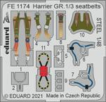 FE1174 1/48 Harrier GR.1/3 seatbelts STEEL 1/48 KINETIC