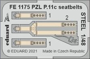 FE1175 1/48 PZL P.11c seatbelts STEEL 1/48 ARMA HOBBY