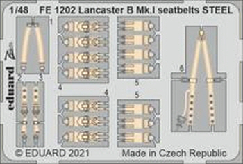 FE1202 1/48 Lancaster B Mk.I seatbelts STEEL 1/48 HKM