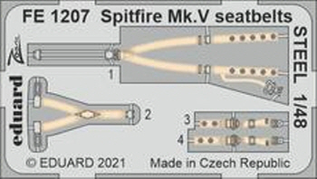 [사전 예약] FE1207 1/48 Spitfire Mk.V seatbelts STEEL 1/48 EDUARD/SPECIAL HOBBY