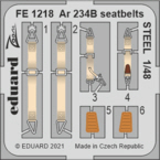 FE1218 1/48 Ar 234B seatbelts STEEL 1/48 HASEGAWA/HOBBY 2000