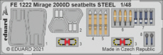 FE1222 1/48 Mirage 2000D seatbelts STEEL 1/48 KINETIC