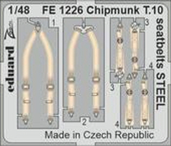 FE1226 1/48 Chipmunk T.10 seatbelts STEEL 1/48 AIRFIX