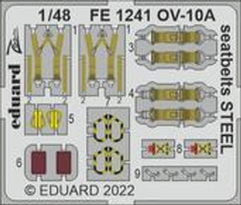 FE1241 1/48 OV-10A seatbelts STEEL 1/48 ICM