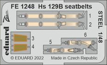 FE1248 1/48 Hs 129B seatbelts STEEL 1/48 HOBBY 2000/HASEGAWA