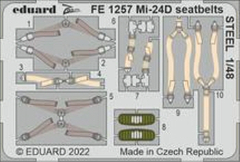 FE1257 1/48 Mi-24D seatbelts STEEL 1/48 TRUMPETER
