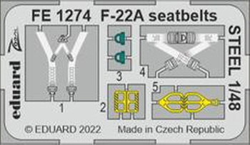 [사전 예약] FE1274 1/48 F-22A seatbelts STEEL 1/48 I LOVE KITS