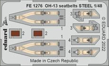 FE1276 1/48 OH-13 seatbelts STEEL 1/48 ITALERI
