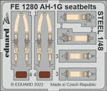 FE1280 1/48 AH-1G seatbellts STEEL 1/48 SPECIAL HOBBY