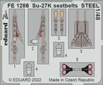 FE1286 1/48 Su-27K seatbelts STEEL 1/48 MINIBASE