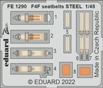 [사전 예약] FE1290 1/48 F4F seatbelts STEEL 1/48 EDUARD