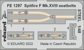 FE1297 1/48 Spitfire F Mk.XVIII seatbelts STEEL 1/48 AIRFIX