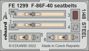 FE1299 1/48 F-86F-40 seatbelts STEEL 1/48 AIRFIX
