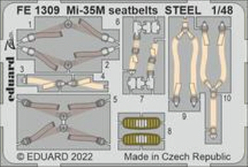 [사전 예약] FE1309 1/48 Mi-35M seatbelts STEEL 1/48 ZVEZDA