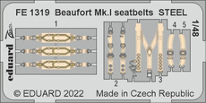 FE1319 1/48 Beaufort Mk.I seatbelts STEEL 1/48 ICM