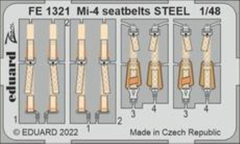 FE1321 1/48 Mi-4 seatbelts STEEL 1/48 TRUMPETER