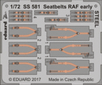 SS581 1/72 Seatbelts RAF early STEEL