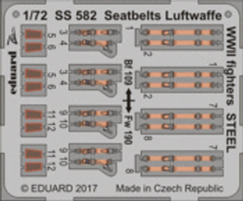 SS582 1/72 Seatbelts Luftwaffe WWII fighters STEEL