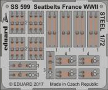 SS599 1/72 Seatbelts France WWII STEEL 1/72
