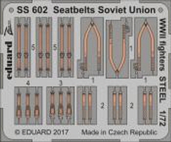SS602 1/72 Seatbelts Soviet Union WWII fighters STEEL 1/72