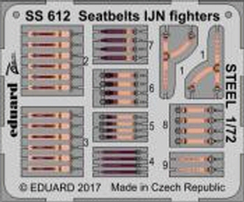 SS612 1/72 Seatbelts IJN fighters STEEL 1/72