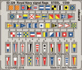 53229 1/350 Royal Navy signal flags STEEL 1/350