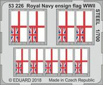 53226 1/700 Royal Navy ensign flag WWII STEEL 1/700