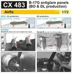 [사전 예약] CX483 1/72 B-17G antiglare panels (BO & DL production) 1/72 AIRFIX