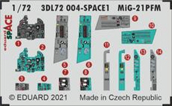 3DL72004 1/72 MiG-21PFM SPACE 1/72 EDUARD