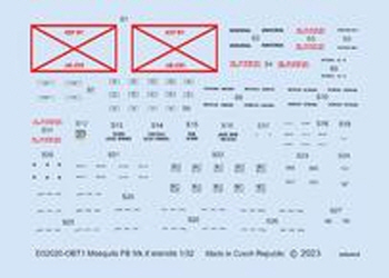 D32020 1/32 Mosquito FB Mk.II stencils 1/32 TAMIYA