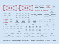 [사전 예약] D48108 1/48 Mosquito B Mk.IV stencils 1/48 TAMIYA/REVELL