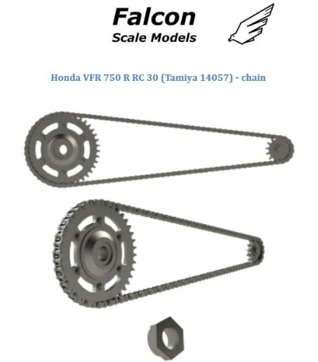 FSM26 Chain set for 1/12 scale models: Honda VFR750R RC30